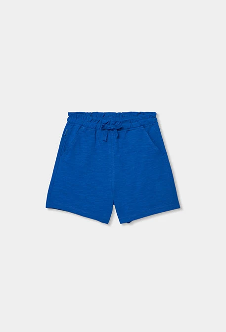 Short en coton bleu
