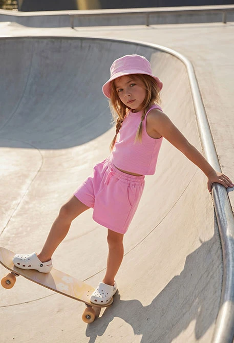 Short en coton rose