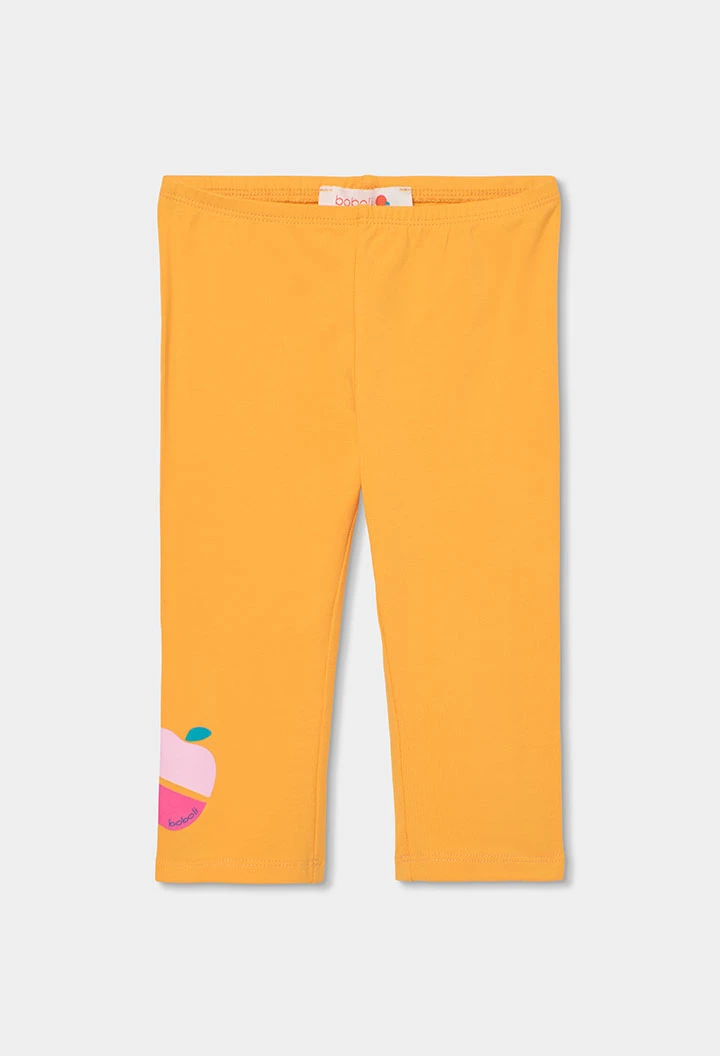 Leggings capri coton jaune
