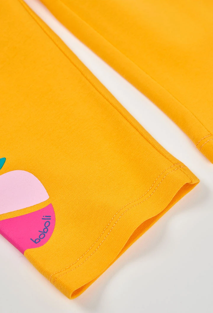 Leggings pirata cotone giallo