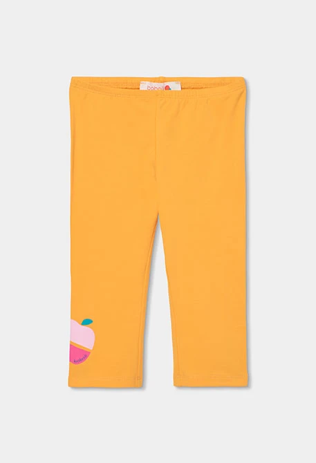 Yellow cotton capri leggings