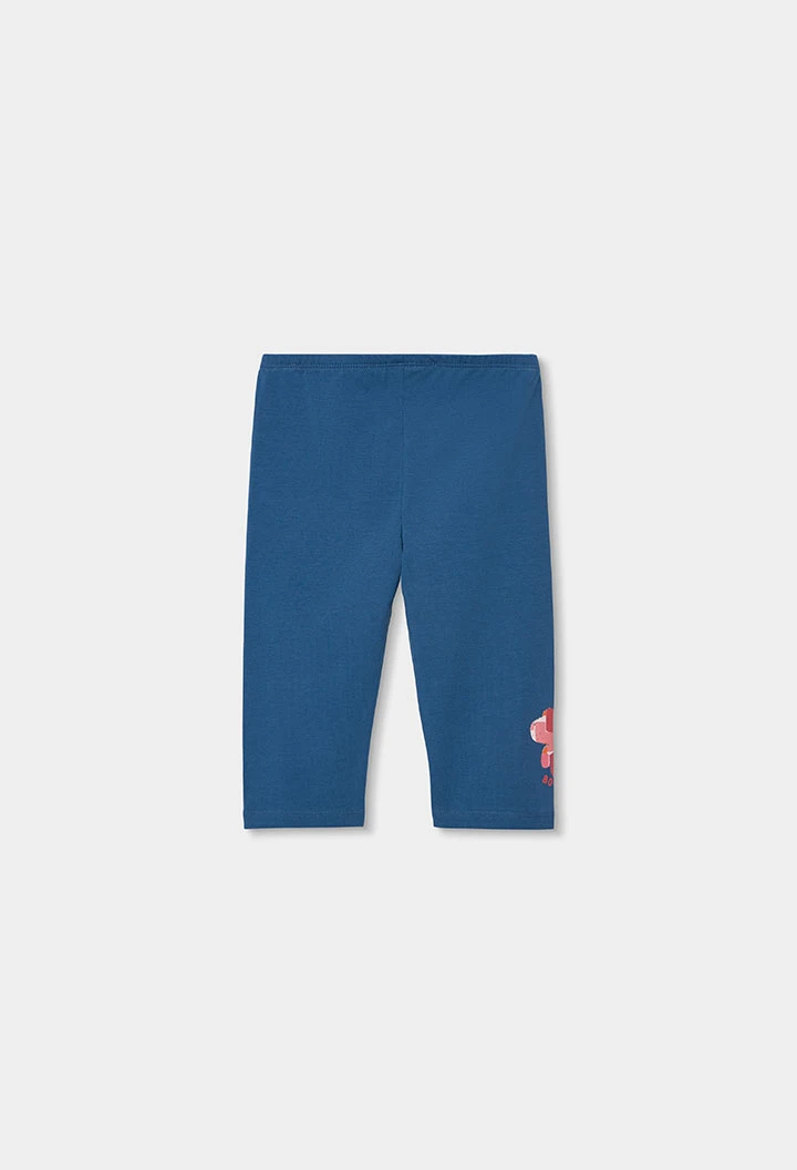 Leggings corsário algodão azul-marinho