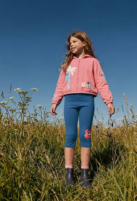 Leggings corsaires en coton bleu marine