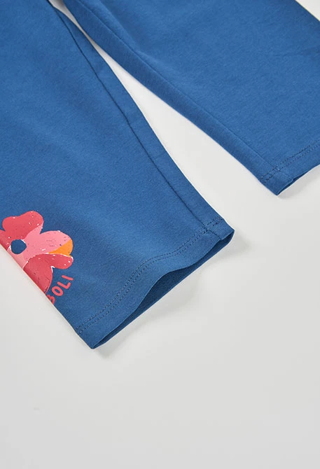 Leggings corsário algodão azul-marinho