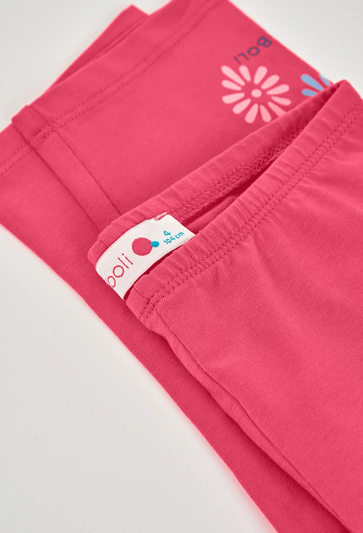 Leggings pirata de algodón fresa