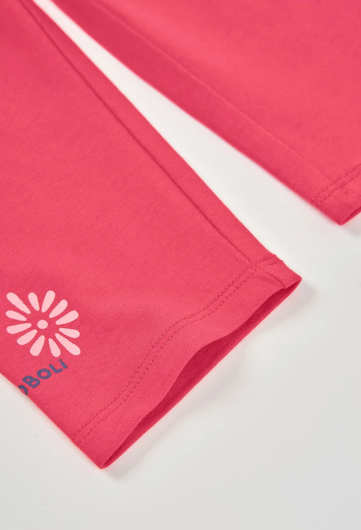 Leggings pirata in cotone fragola