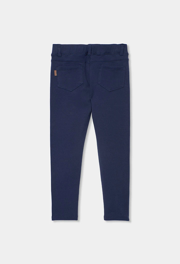 Pantalone bambina cotone blu marino