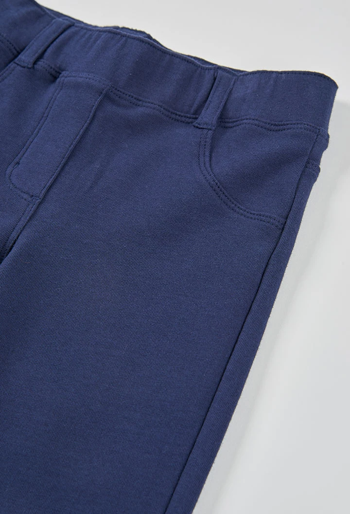 Girl?s cotton trousers in navy blue