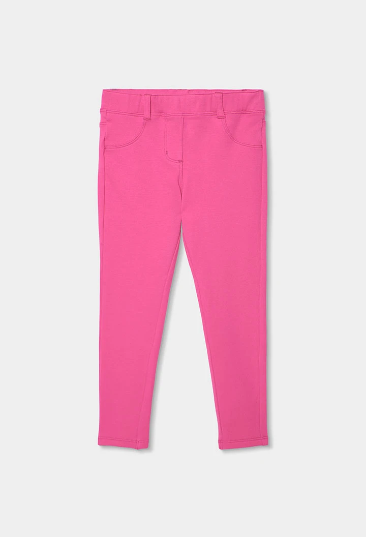 Pantalón niña algodón en fucsia