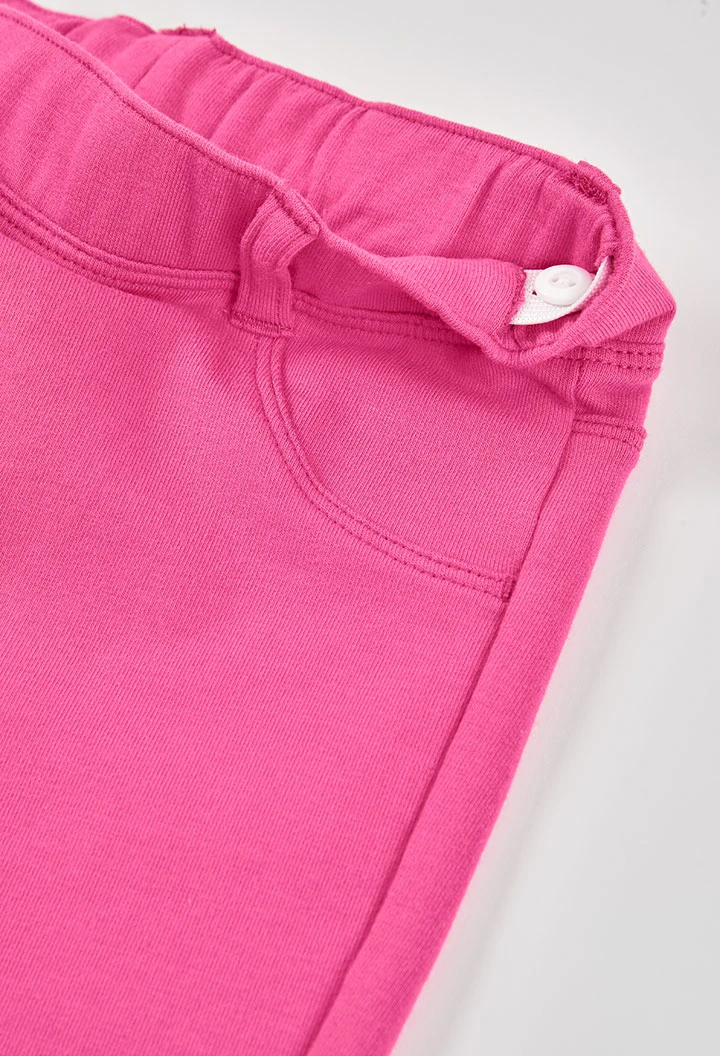 Pantalón niña algodón en fucsia