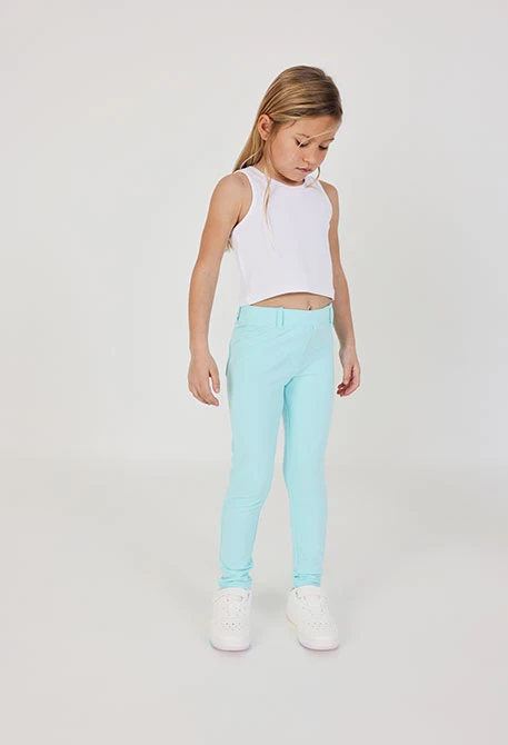 Pantalón niña algodón en azul celeste