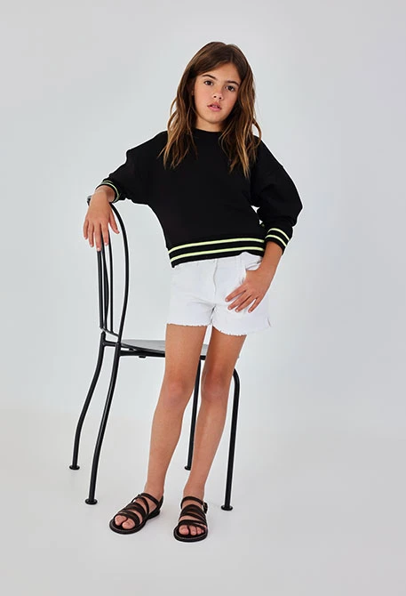 Short en coton blanc