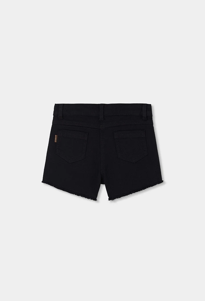 Schwarze Baumwollshorts