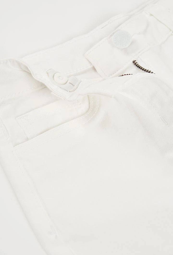 Pantalone bambina cotone colore bianco