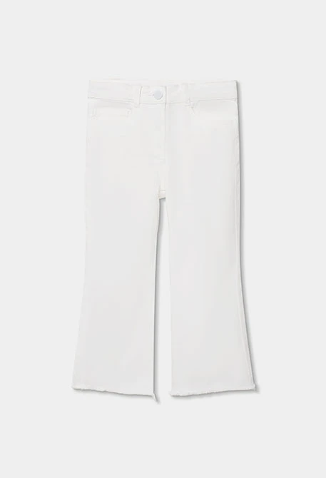 Girl?s white cotton trousers