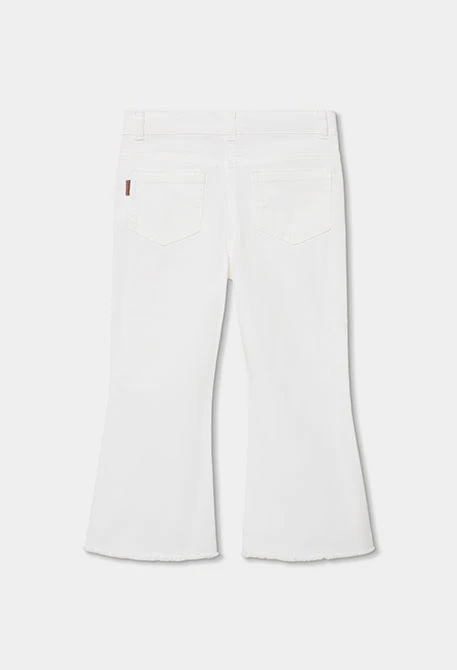 Pantalón niña algodón color blanco
