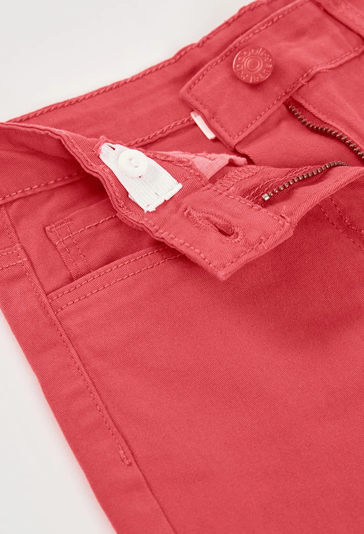Pantalón niña algodón color rosa