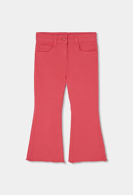 Pantalón niña algodón color fresa