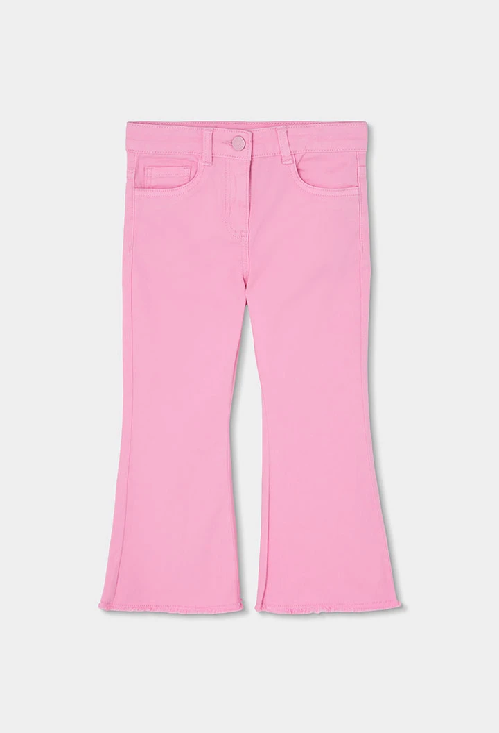 Calças menina algodão cor de rosa