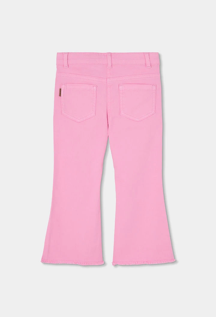 Calças menina algodão cor de rosa
