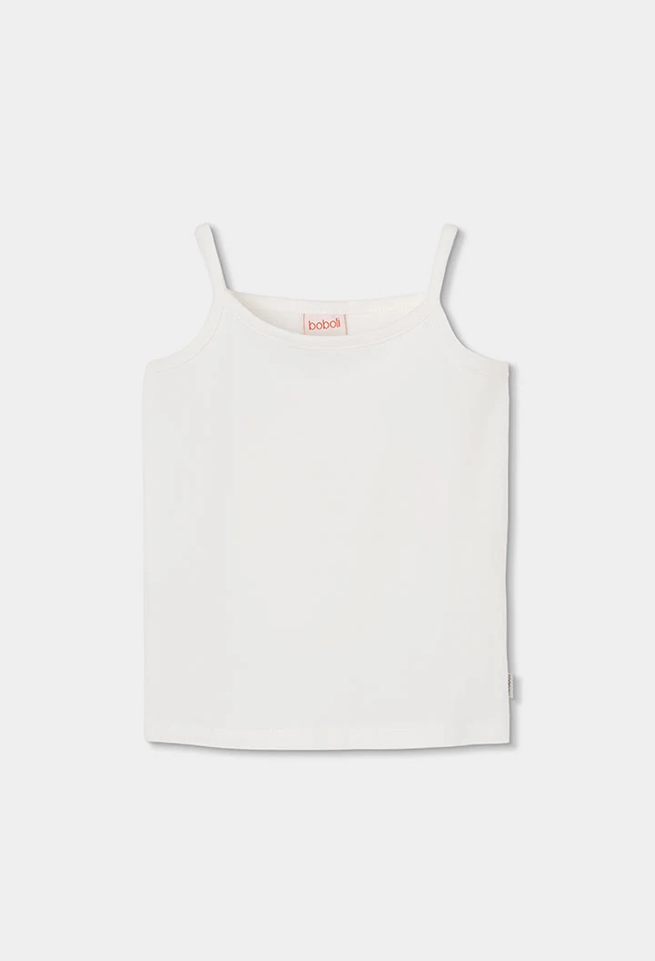 Mädchen-Tanktop aus weißer Baumwolle