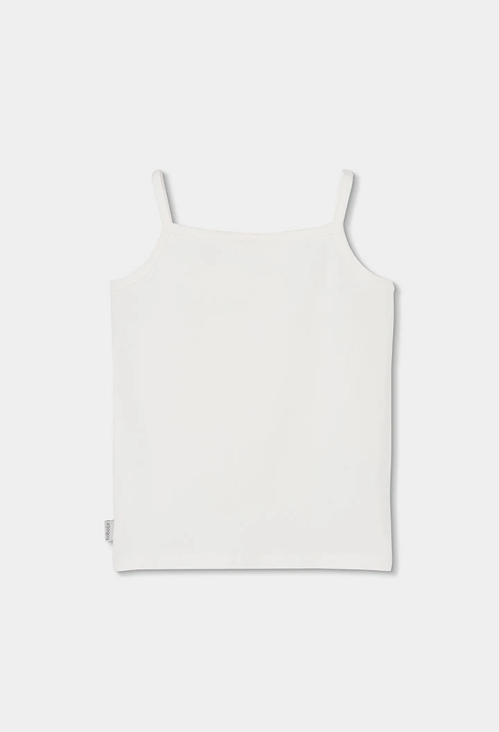 Débardeur fille en coton blanc