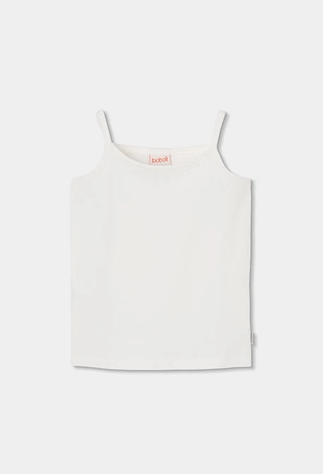 Camiseta de tirante niña algodón blanco
