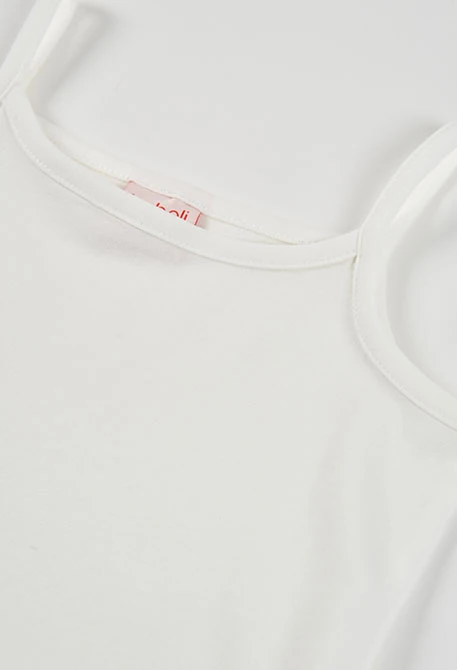 Camisola de alças menina algodão branco