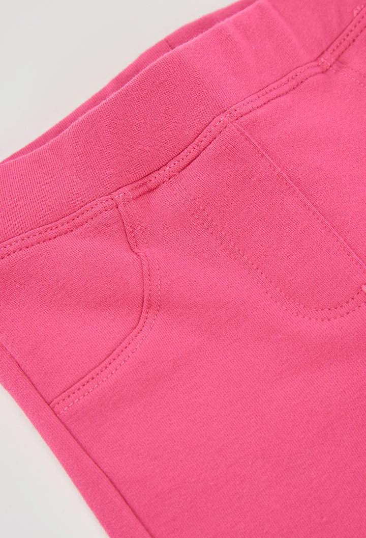 Pantalon molleton fille fraise élastique