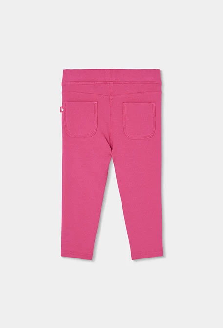 Pantalon molleton fille fraise élastique