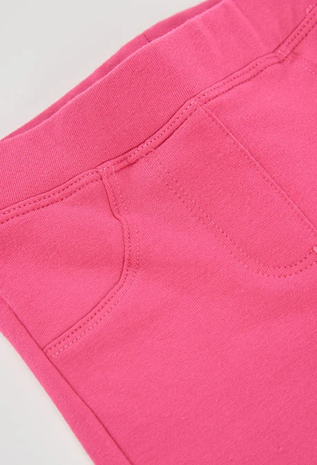 Pantalon molleton fille fraise élastique