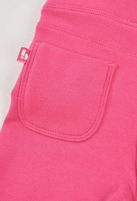 Pantalon molleton fille fraise élastique