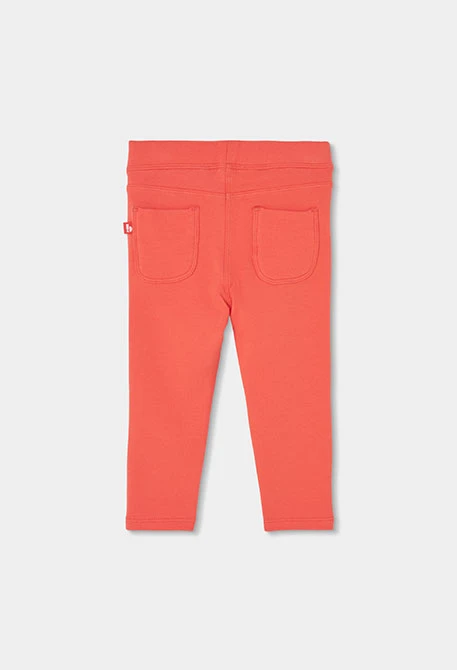 Pantalone in felpa bambina arancione elasticizzato