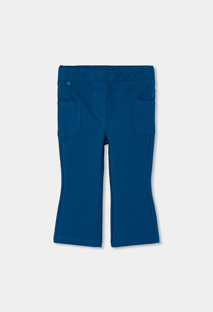 Pantalon fille vert en maille