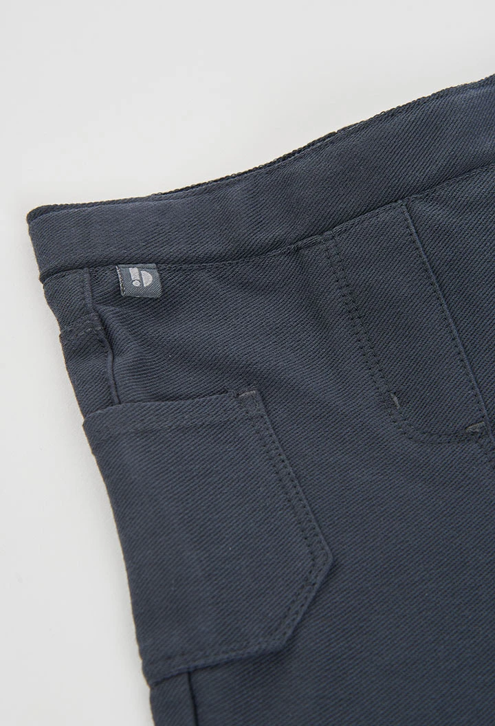 Pantalon fille gris avec poches