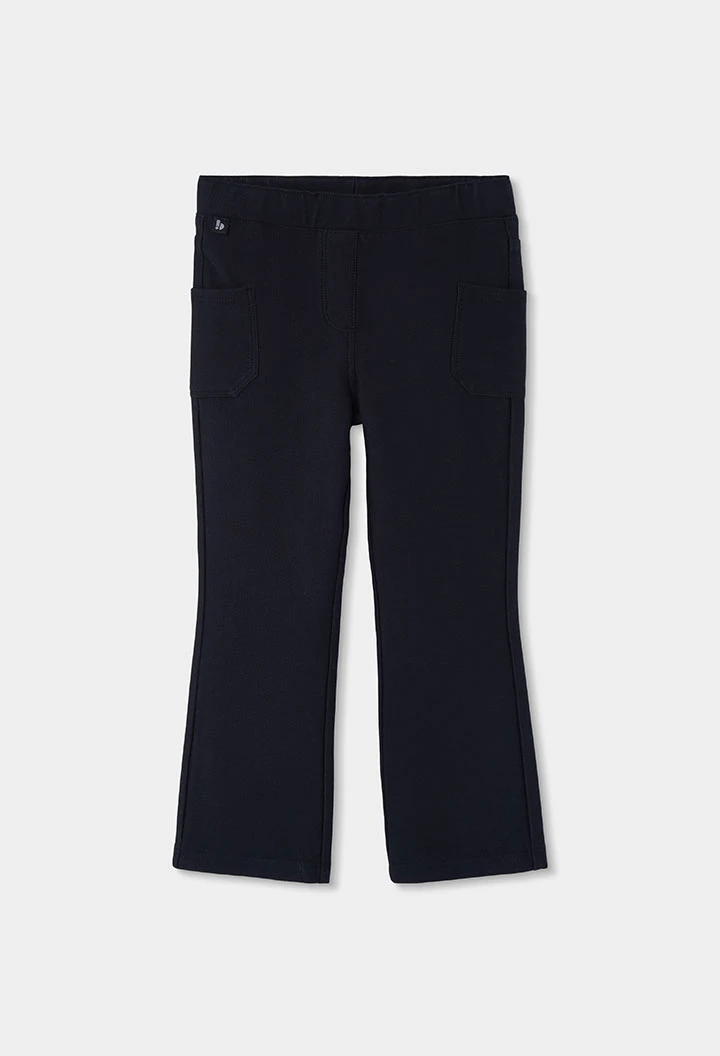 Pantalon fille noir évasé