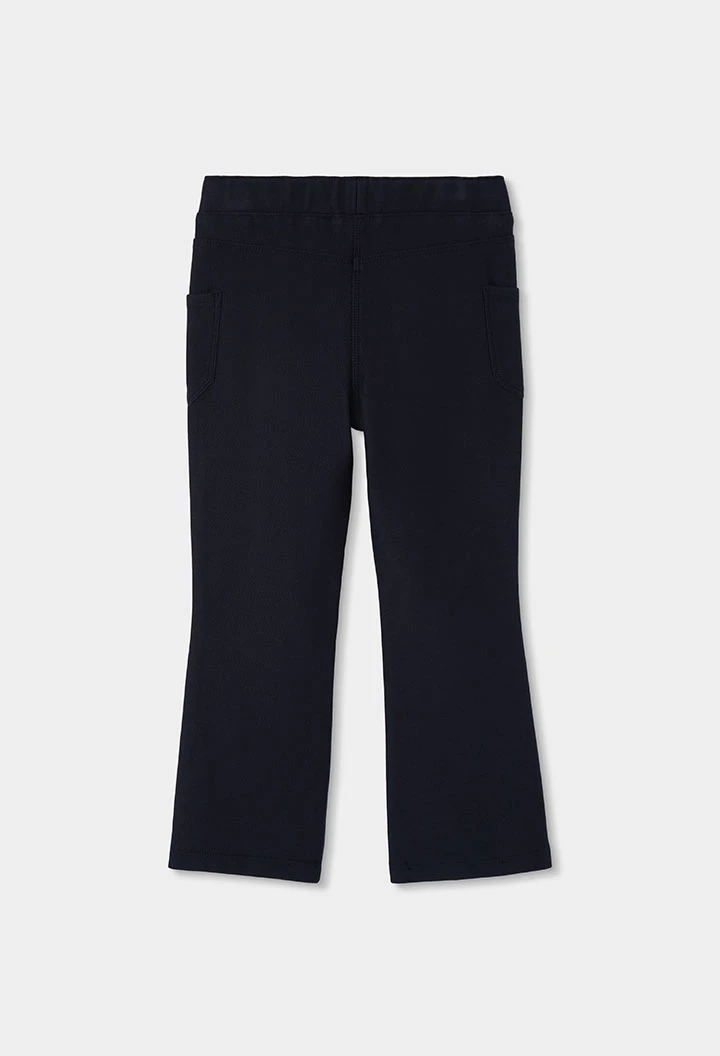 Pantalon fille noir évasé