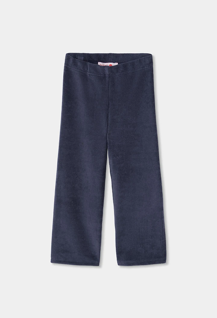 Navy blue girls\' corduroy trousers