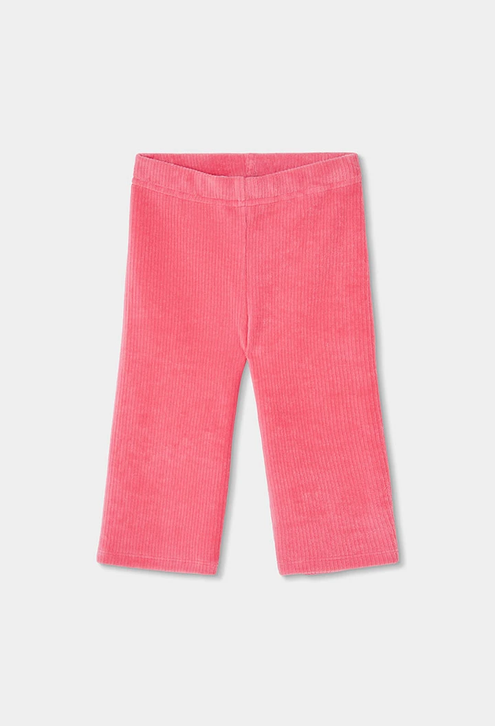 Pantalone di velluto a coste bambina fragola