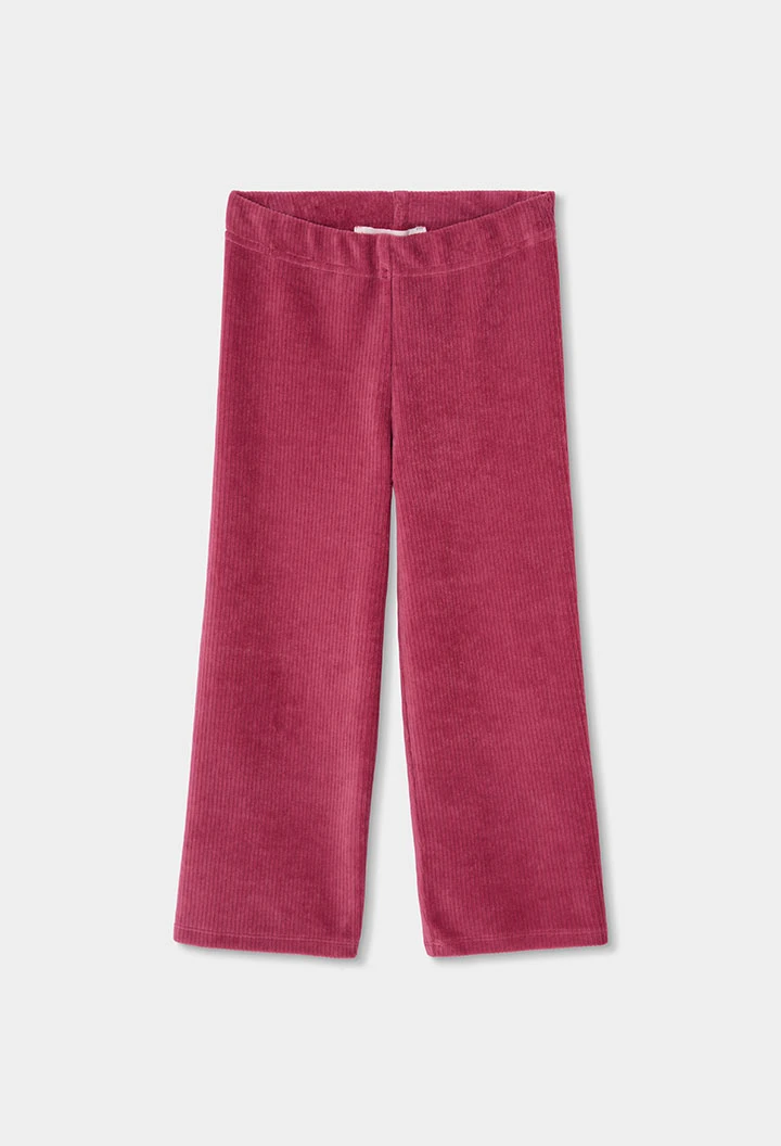 Burgundy corduroy trousers for girls