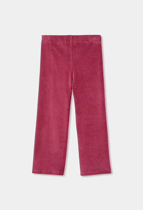 Pantalon en velours côtelé fille grenat