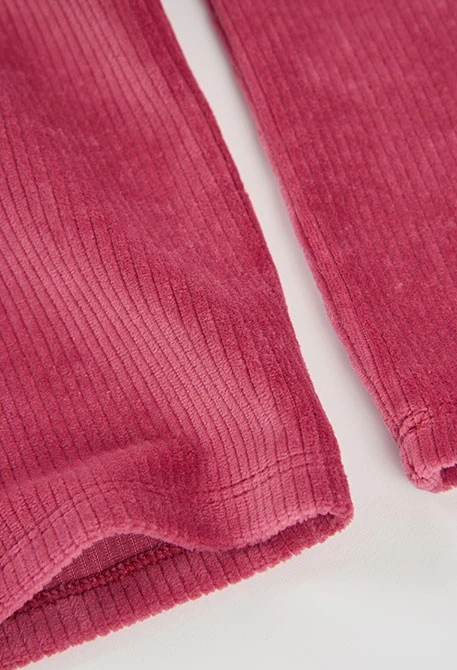 Pantalon en velours côtelé fille grenat