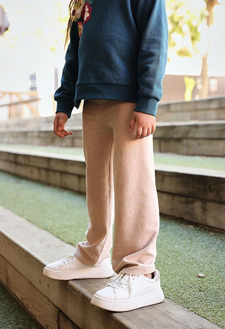 Beige Kordhose für Mädchen