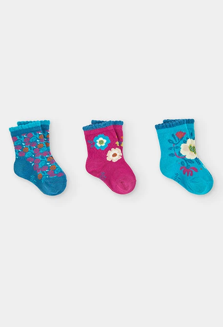 Pack mitjó verd estampat de flors