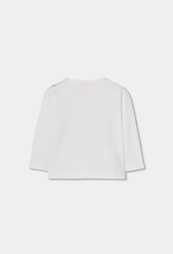 Camiseta punto niña blanca estampado Thunder Power