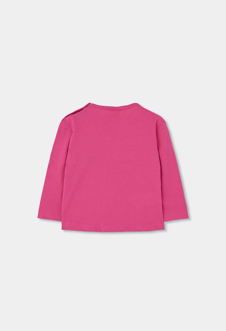 T-shirt en maille fille fraise imprimé cœurs