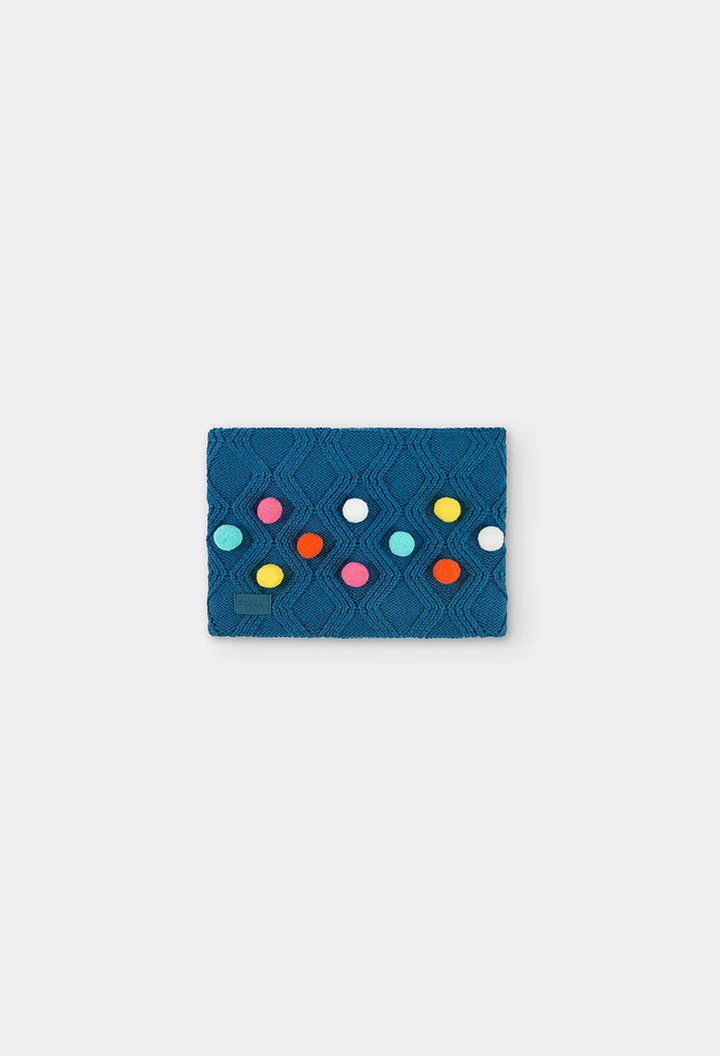 Collo verde bambina con pois multicolore