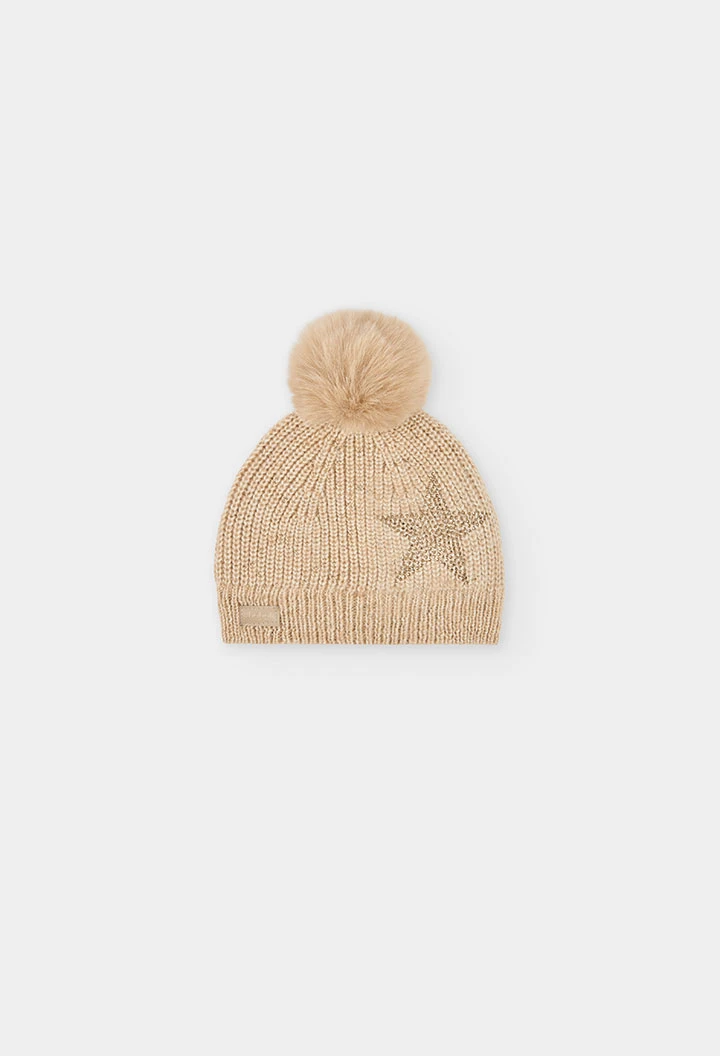 Cappello giallo con stella e pompon