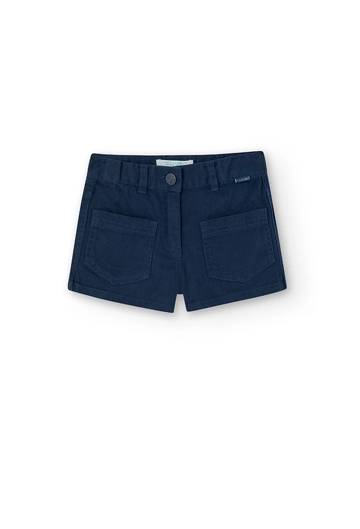 Short sarga elástica marino de niña