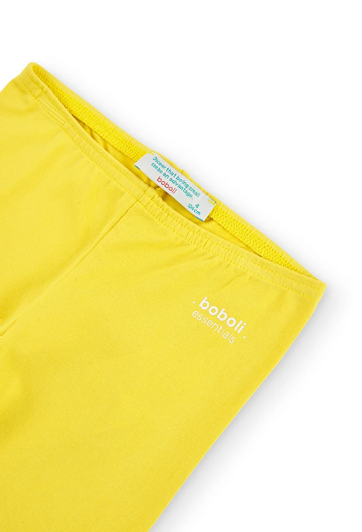 Leggings pirata punto amarillo elástico de niña